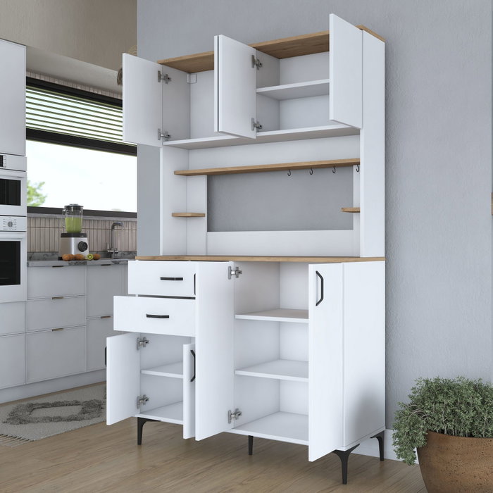 Hanah Home Armario Multiusos Blanco y Nogal